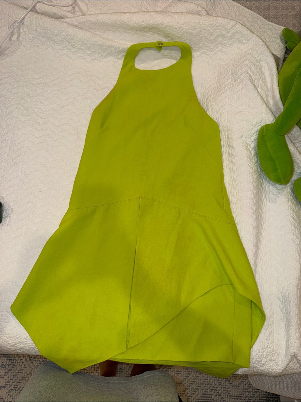 Finders Keepers Lime Green Halter Mini Dress